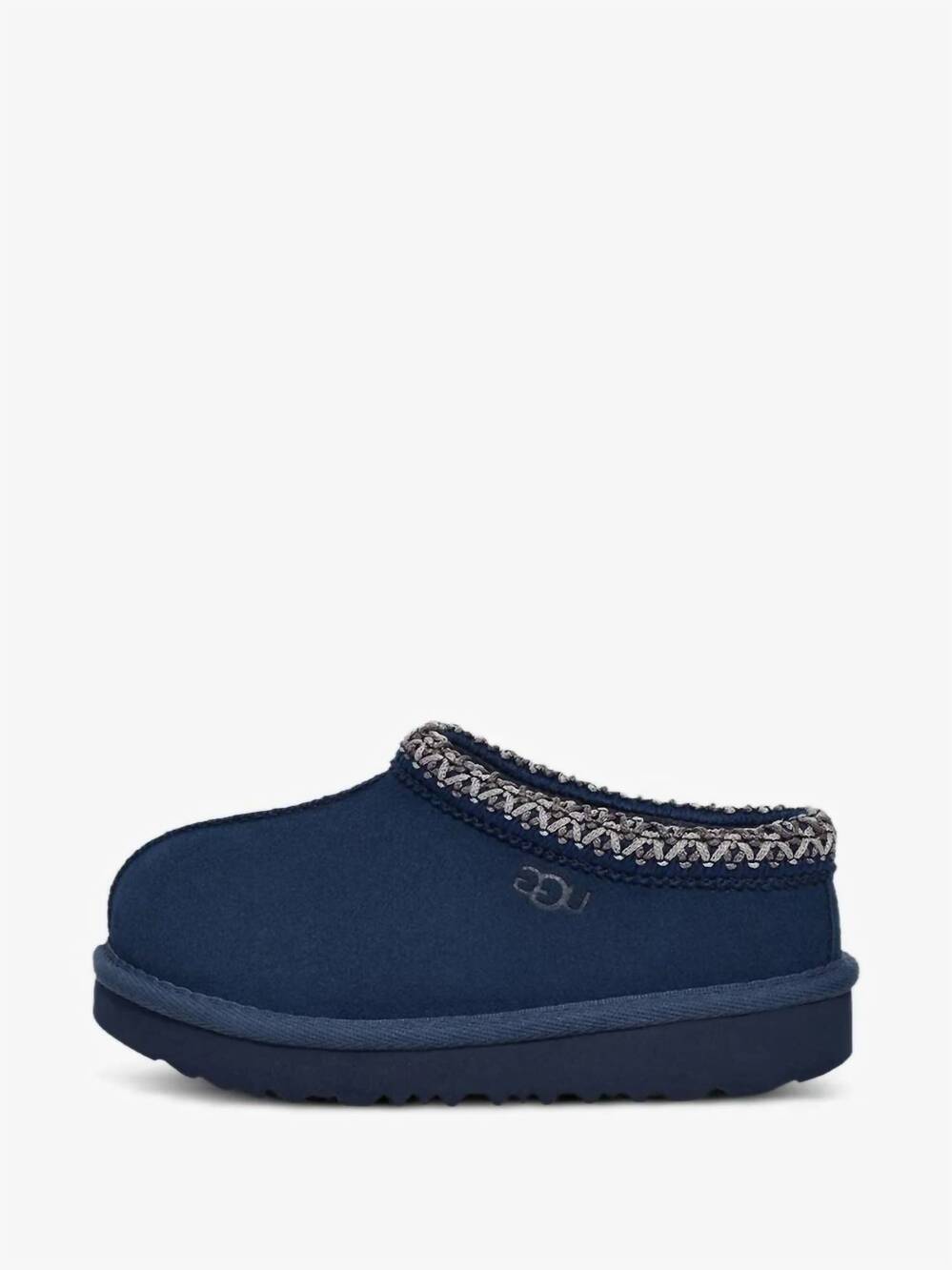 NEW UGG kid's suede stitched slippers in blue - Picture 1 of 4